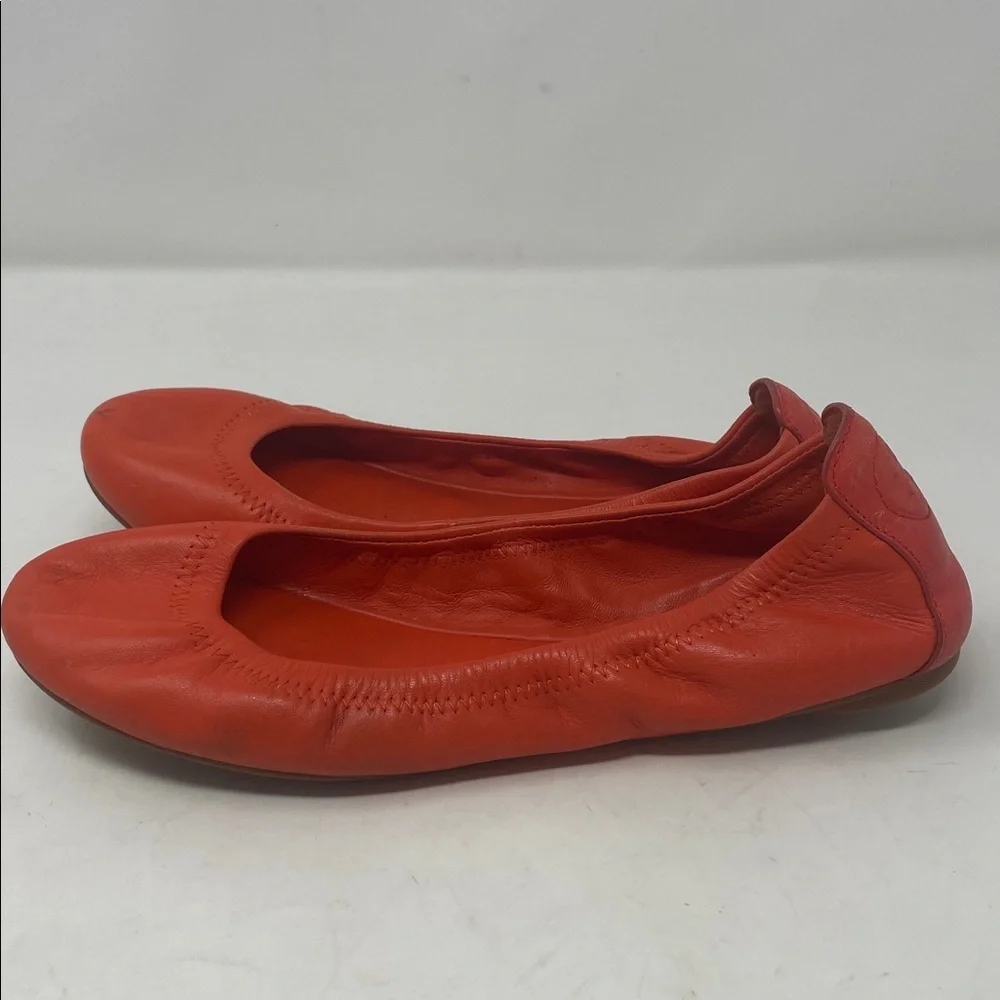 Tory Burch Orange Ballet Flat Slip-On Shoes